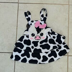 Boutique Cow Overall Dress
